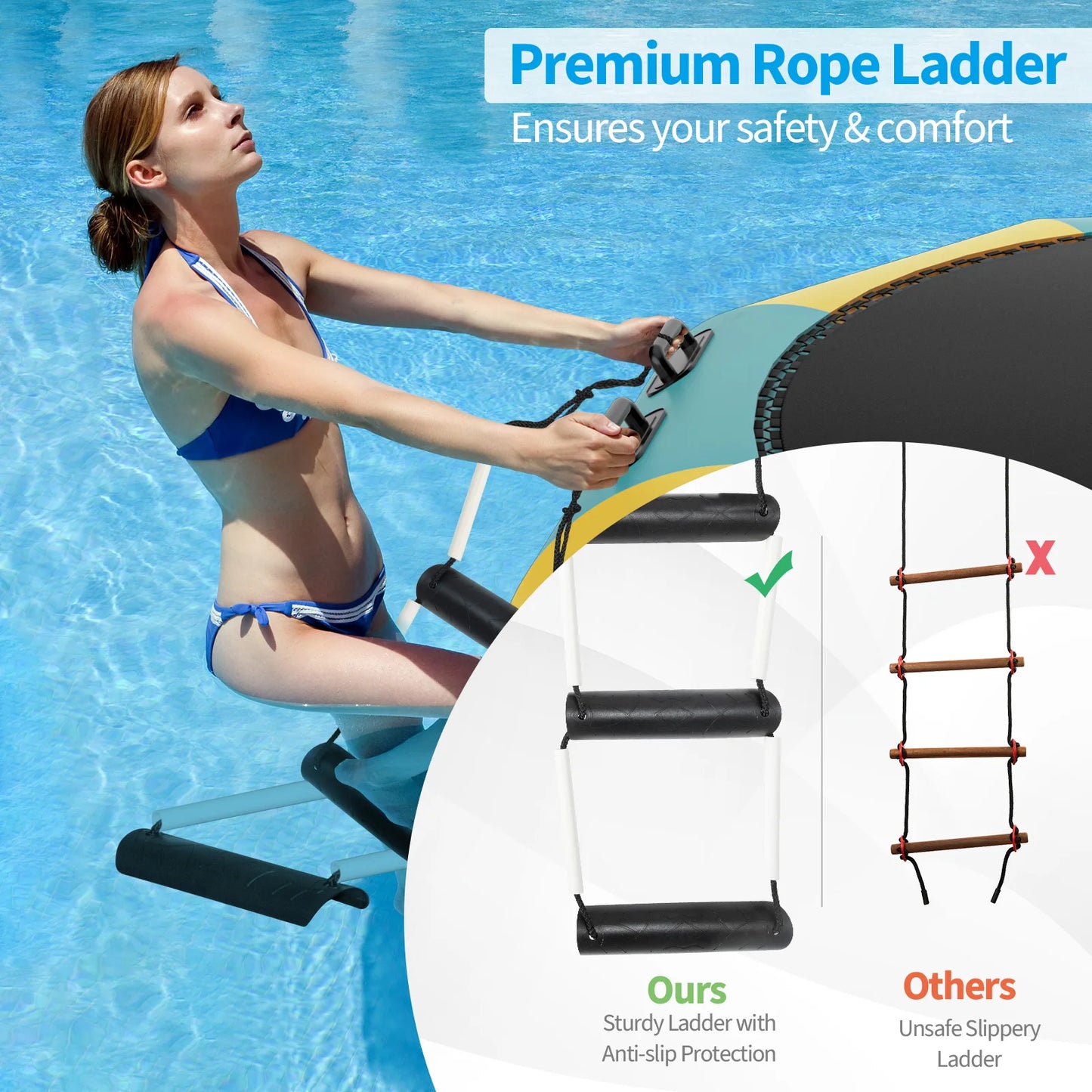 Multigoth Inflatable Water Bouncer Splash Trampoline