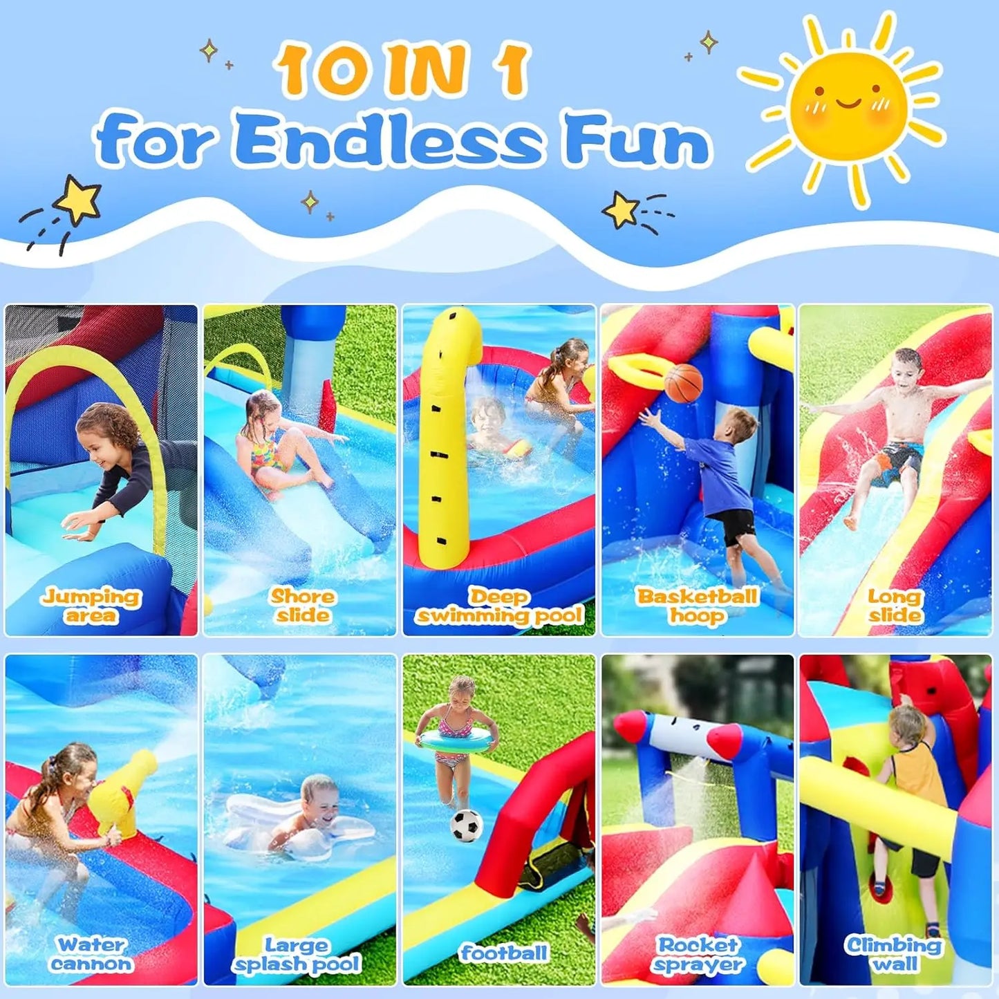 Twister CK 10 in 1 Inflatable Water Playground for Kids