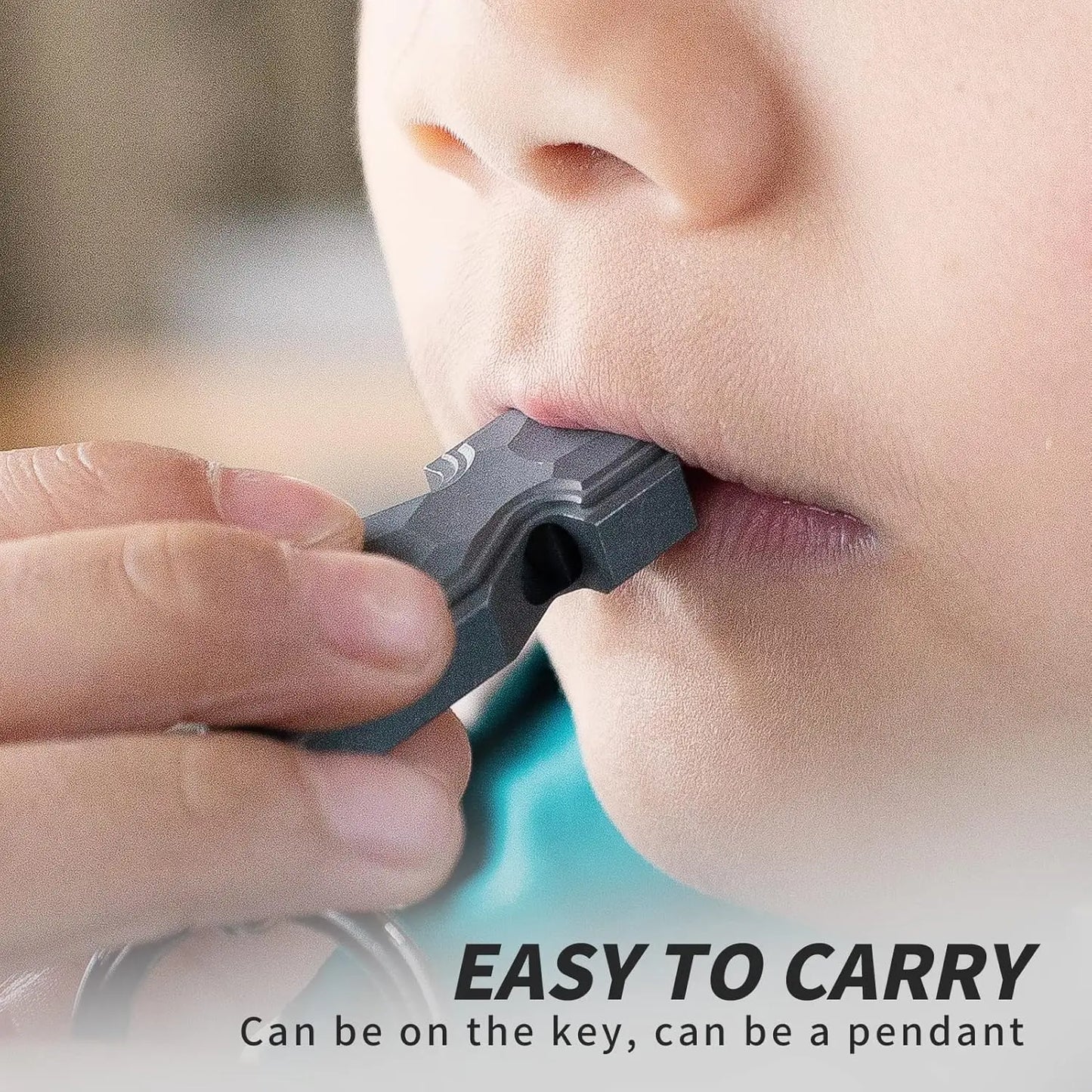 Emergency Titanium Alloy Whistle EDC Necklace 120dB Survival