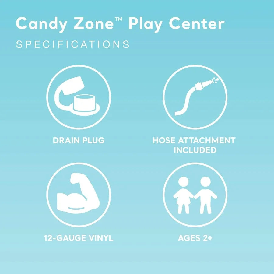 LISM Candy Zone Inflatable Kiddie Pool Water Sprayer Slide