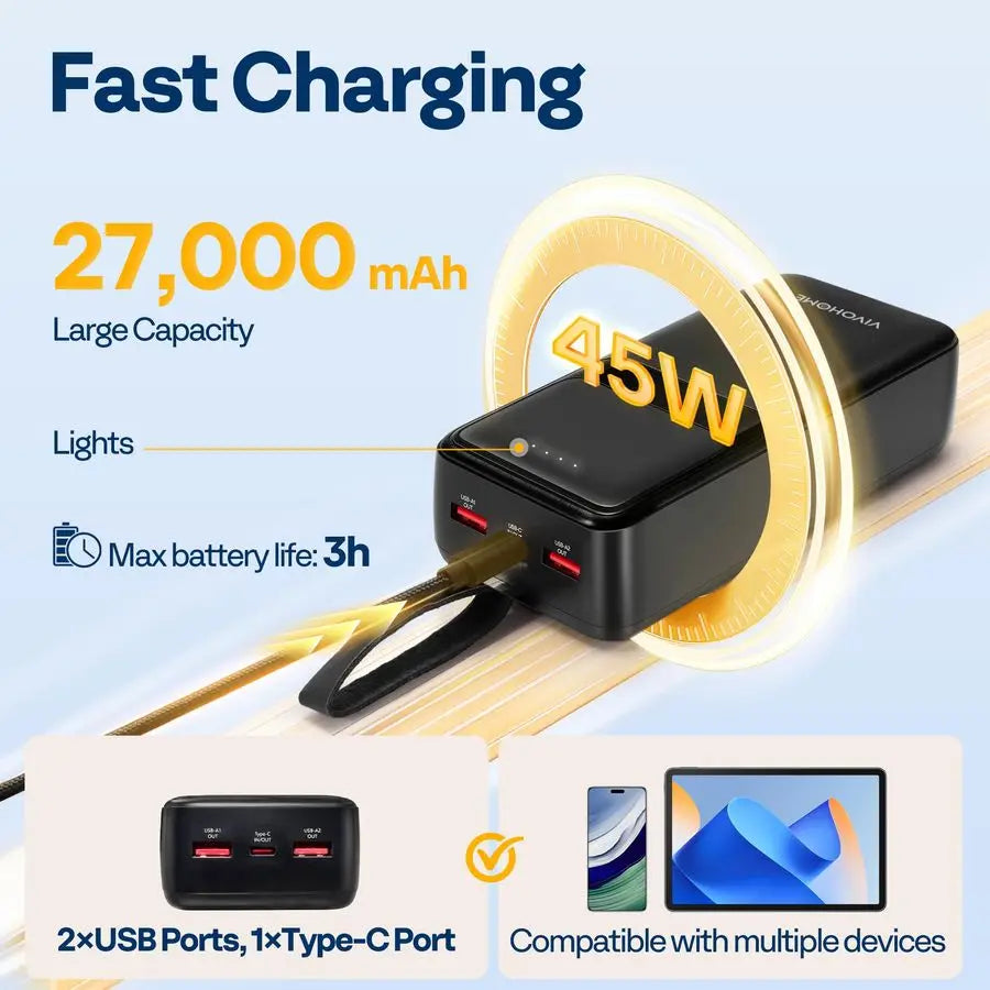 XMSJ 45W Heated Camping Chair With 27000mAh Power Bank