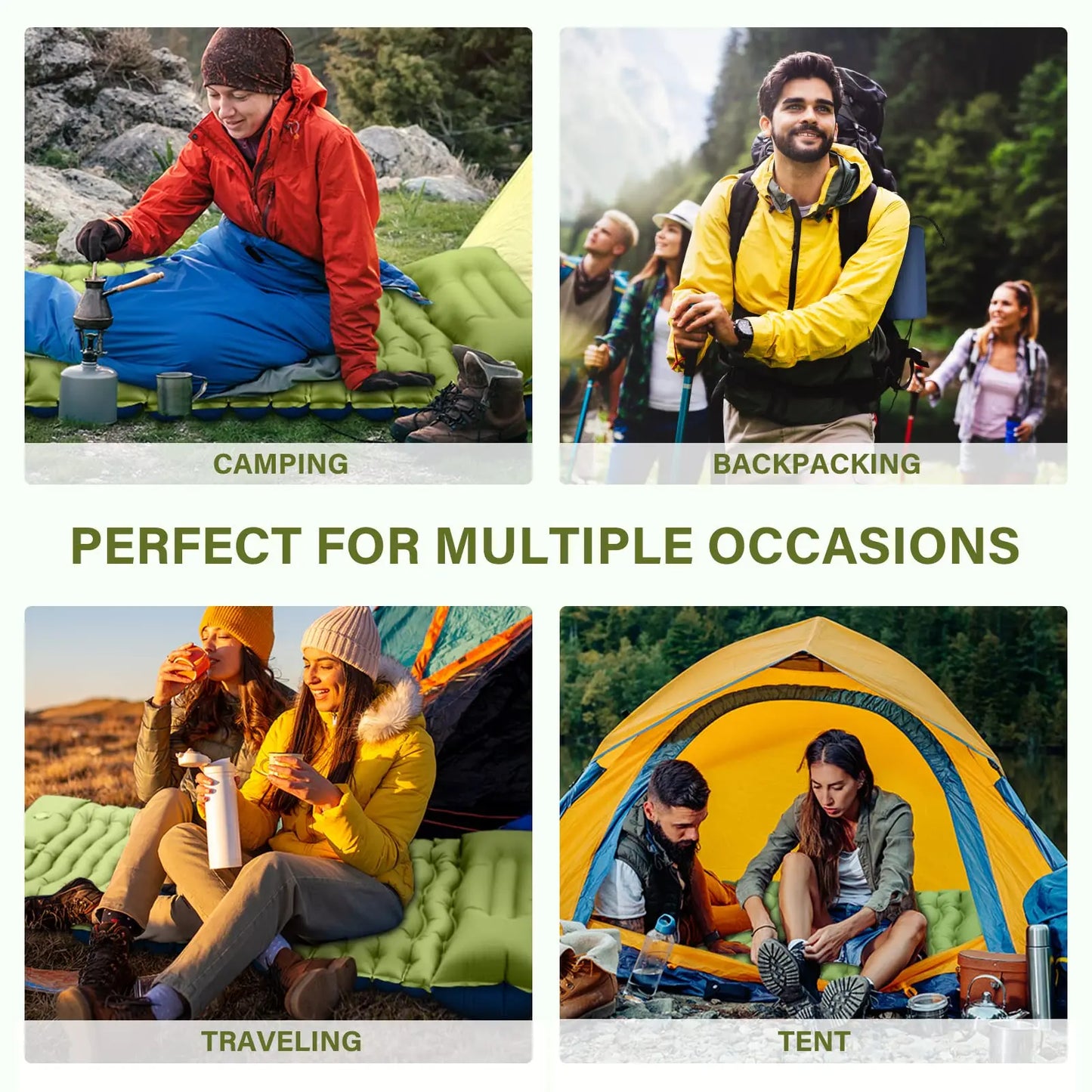 WEST TUNE Ultralight Camping Sleeping Pad Built In Pillow
