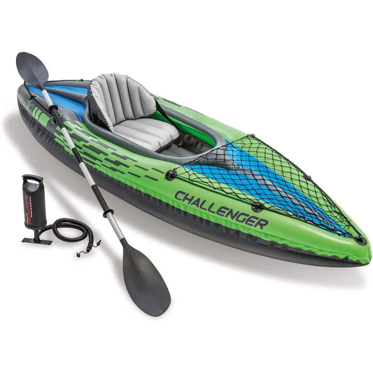 Deluxe Inflatable Kayak With Paddles And High Output Pump