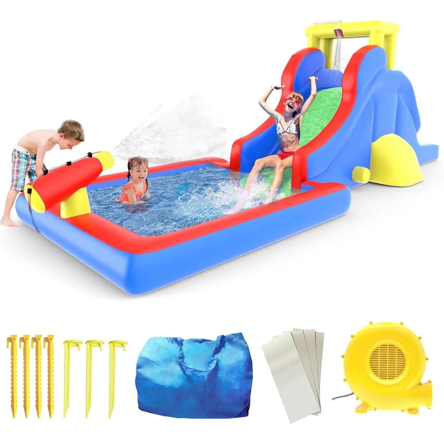 Chuzhan Water Slide Park Inflatable With Pool And Climbing Wall