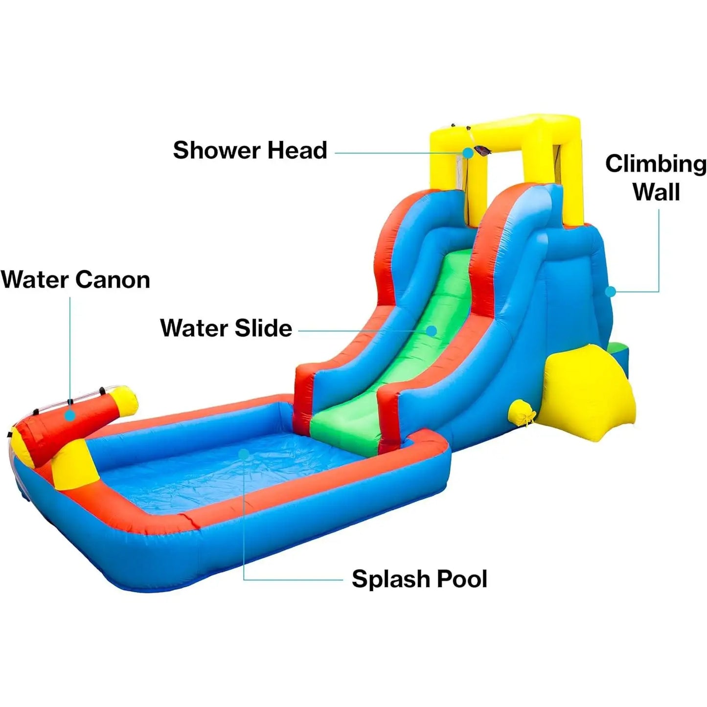 Chuzhan Water Slide Park Inflatable With Pool And Climbing Wall