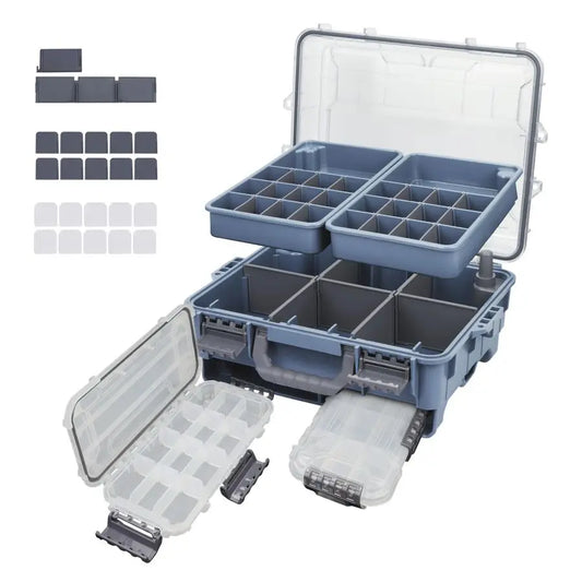 XMSJ Universal Fishing Tackle Box With Two Small Tackle Trays