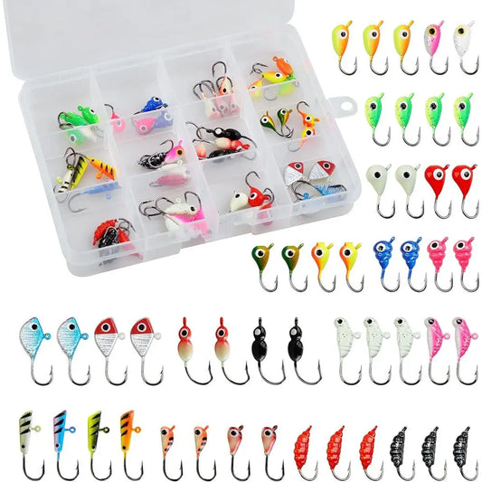 Glow Ice Fishing Lures Kit For Crappie Panfish Walleye Perch