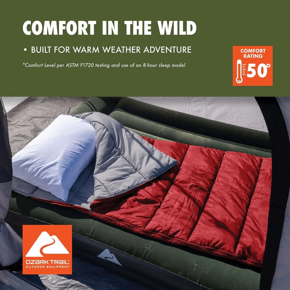 Warm Weather Sleeping Bag 50F Lightweight Camping Travel Quilt Insulated