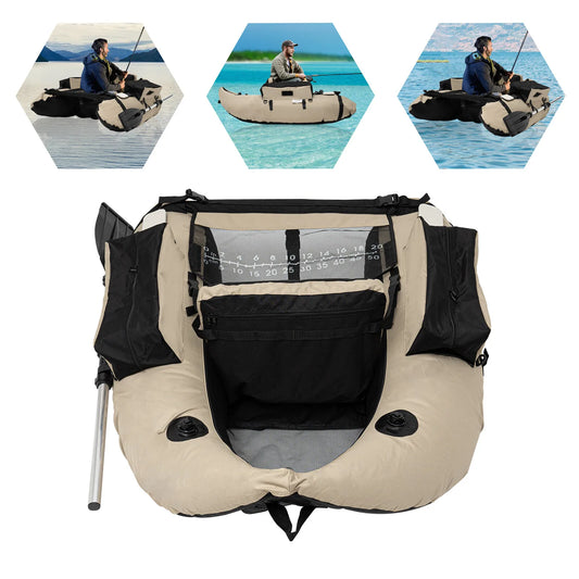 Portable Inflatable Fishing Dinghy With Backrest For 130kg Capacity
