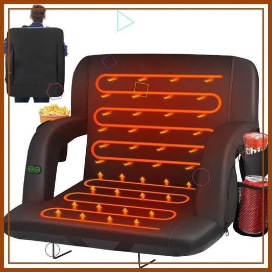 Dual Sided Heated Stadium Seat With Back Support And Heat