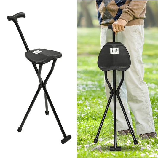 Folding Walking Cane Chair With Seat Supports Up To 249Lbs