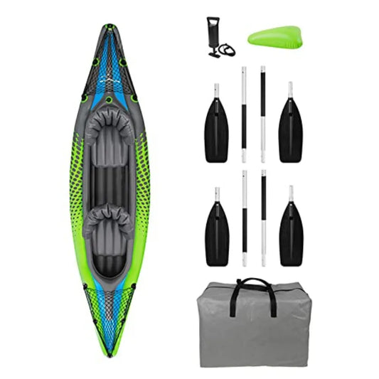 XMSJ Inflatable Kayak for Two Person Tandem with Aluminum Paddles