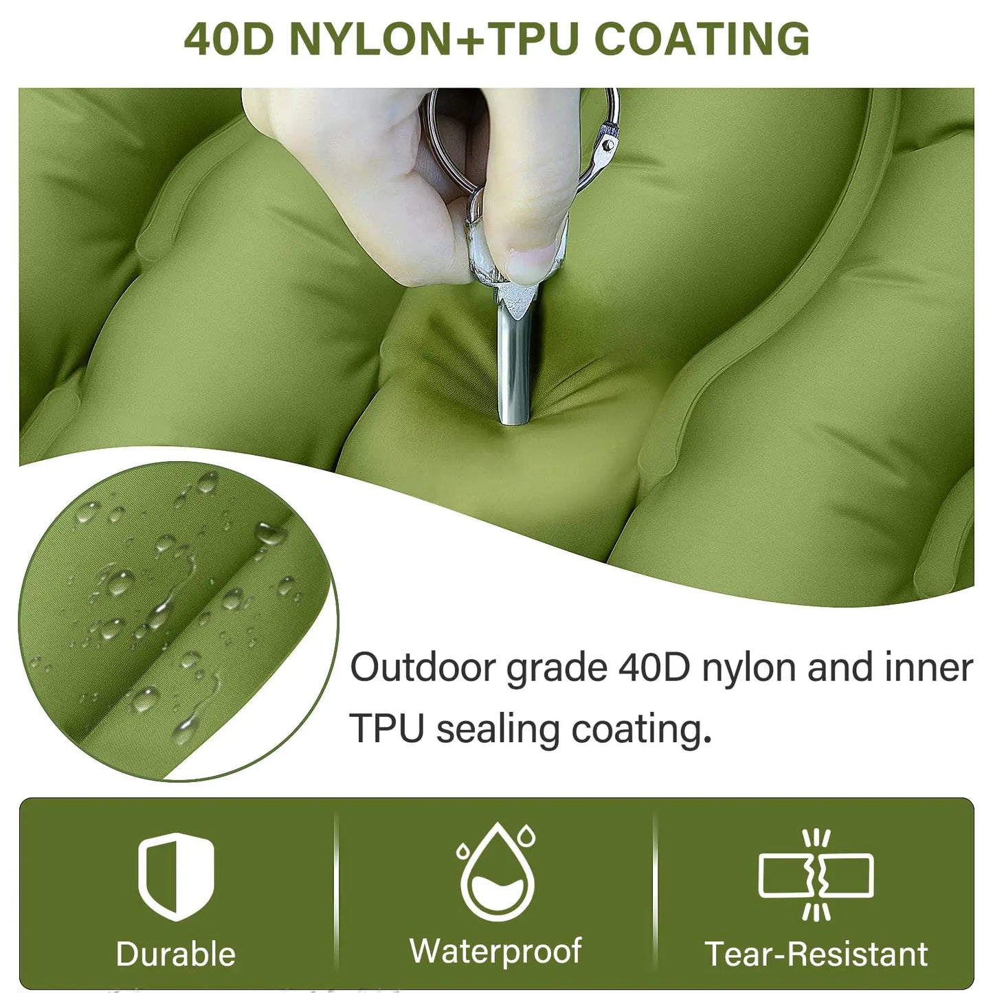 WEST TUNE Ultralight Camping Sleeping Pad Built In Pillow